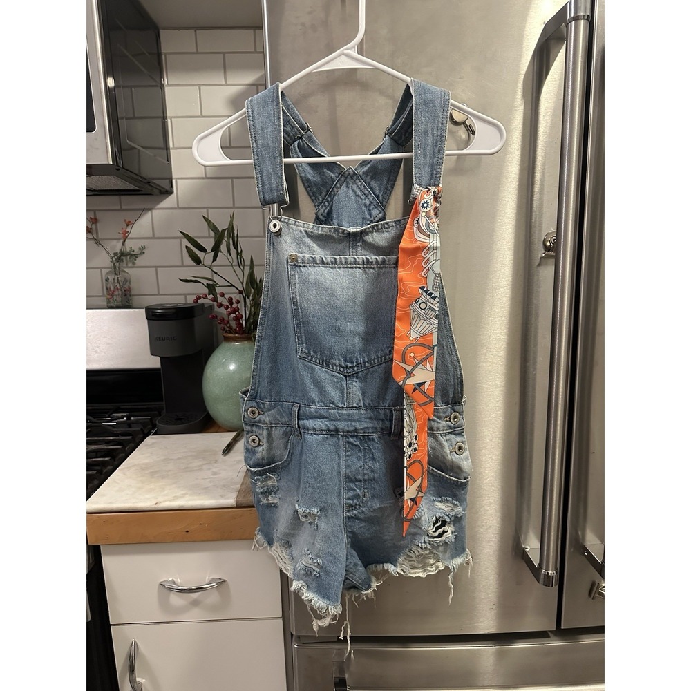 Micro Mini Overalls Distressed Comfortable Cochella Concerts Festivals Fair Rode